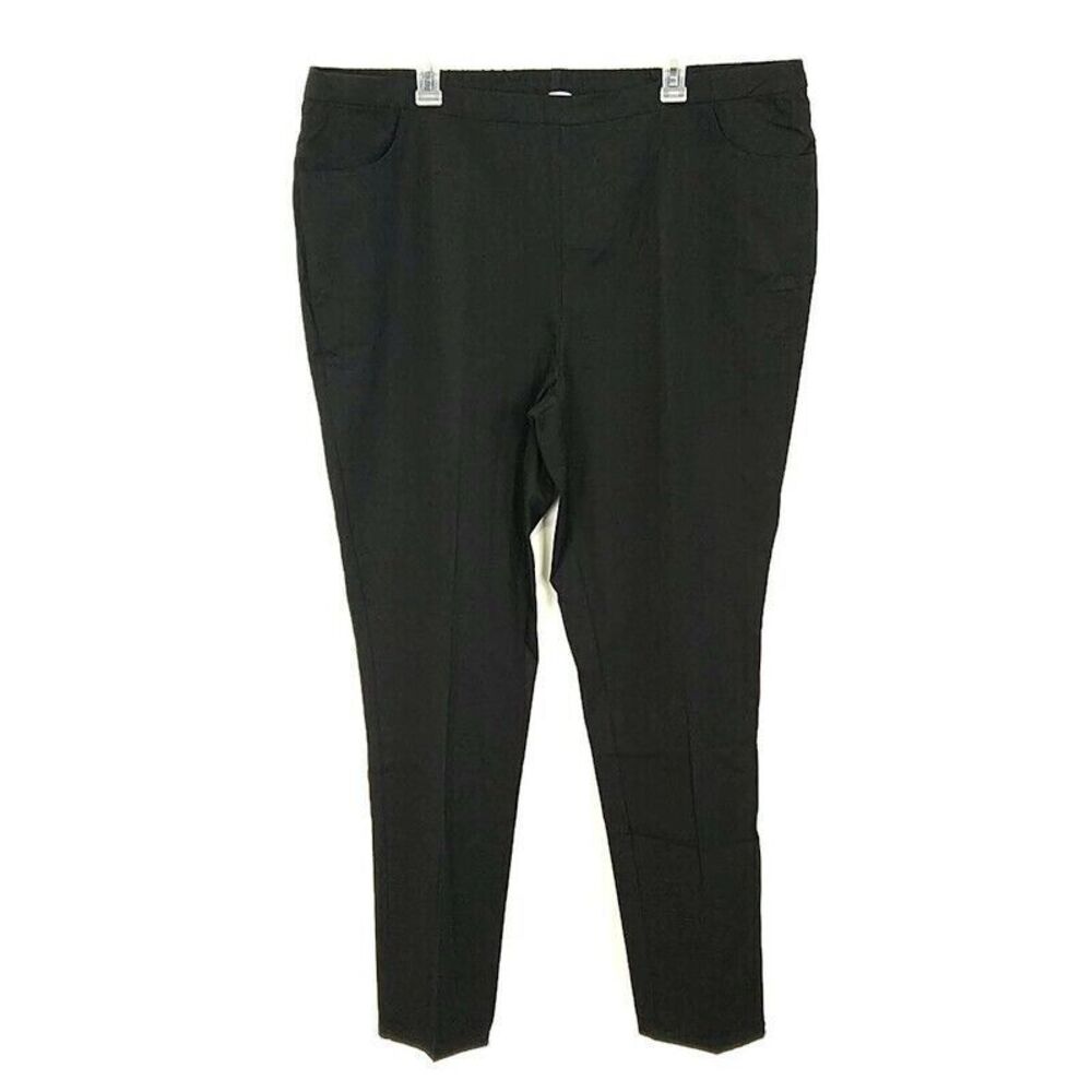 Isaac Mizrahi Live Womens 24WT Pants Black Casual Straight Leg Pull On